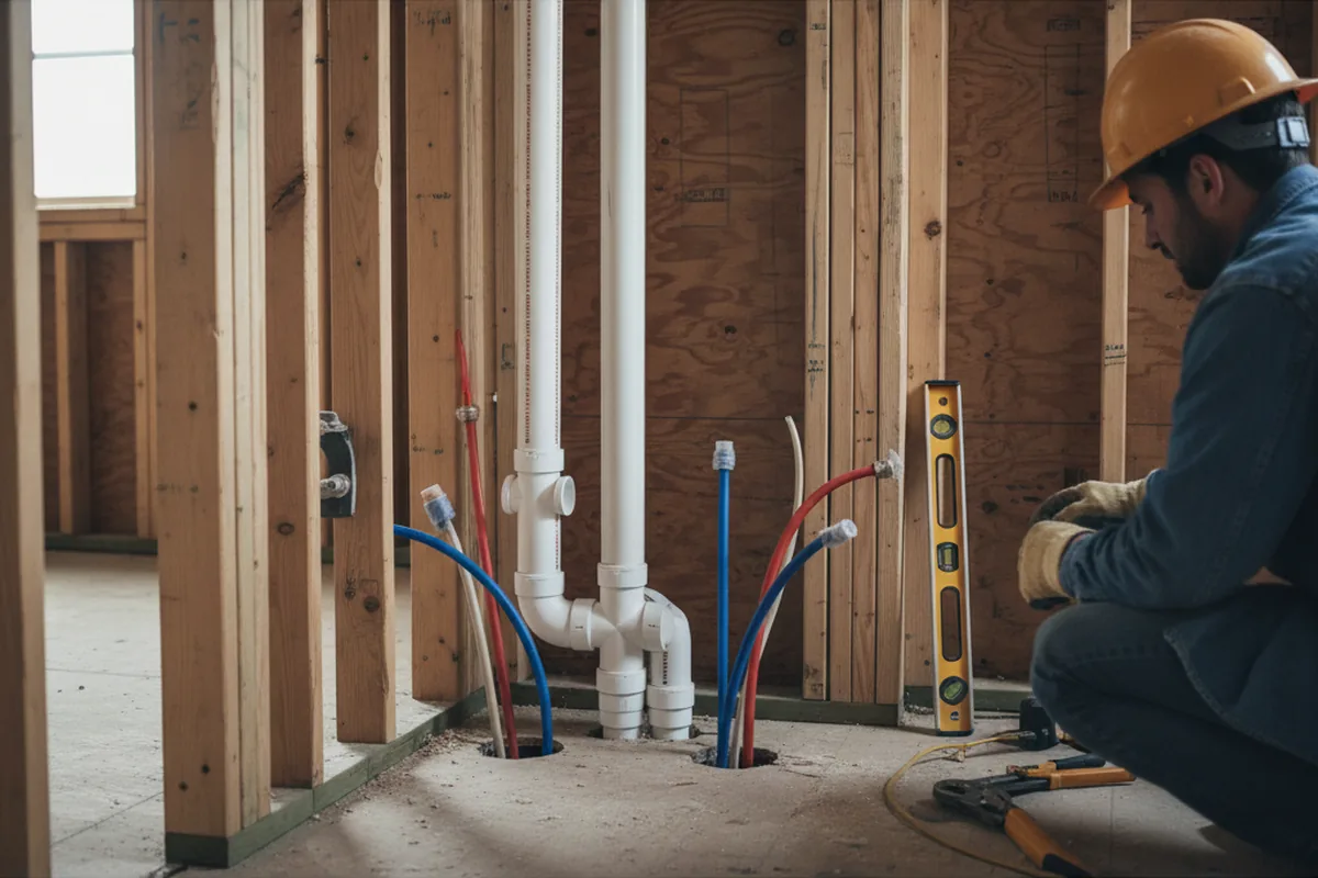 Drain and supply rough-in during Toilet Repair and Installation in Limestone